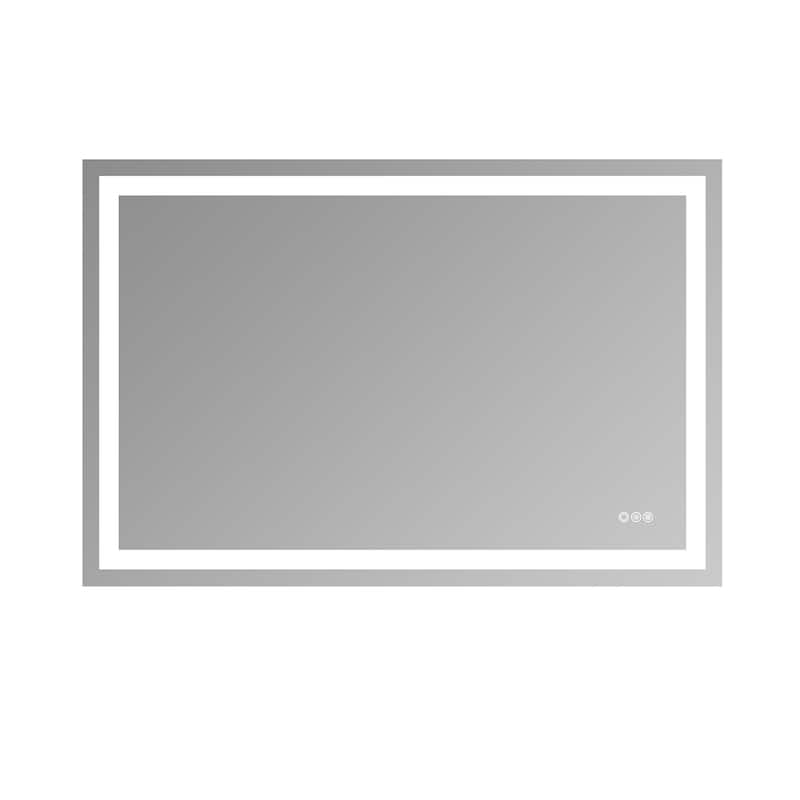 Topcraft Frameless Eco-Friendly Silver Mirror with Dual LED Strip Lighting