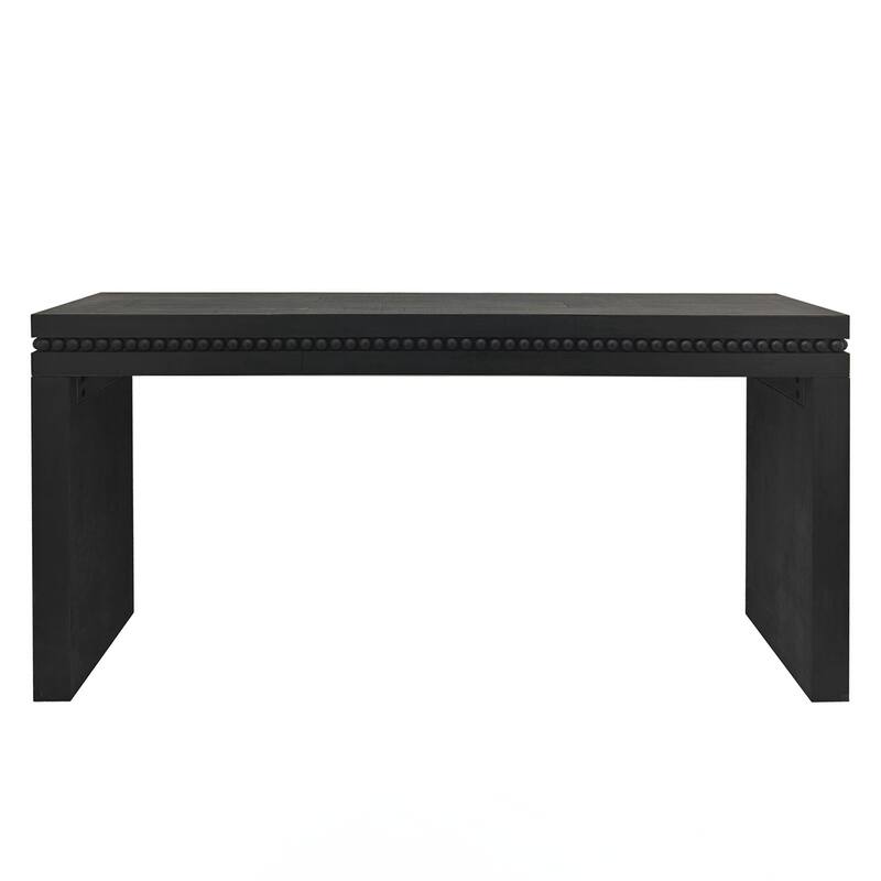 Rustic Wood Console Table - Elegant Entryway Table with Decorative Beaded Trim