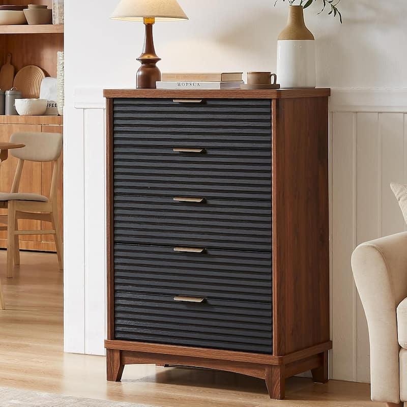 Wooden Drawers Dresser with Charging Station Dresser for Bedroom Chest of Drawers