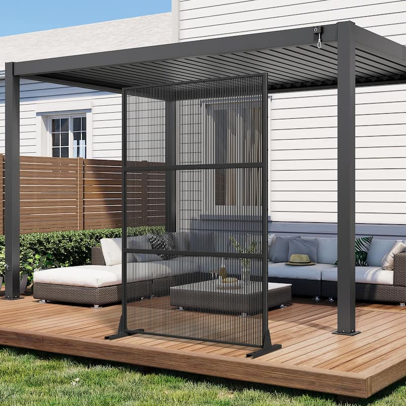 Dovelina 6ft.Outdoor Freestanding Metal Privacy Screen Decorative Garden Fence - 72"x47"