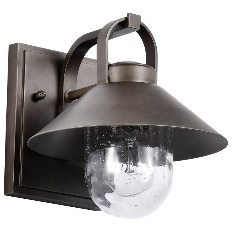 Ridge Small Outdoor Lantern Brozne Finish Clear Seeded Glass - Bronze - Bronze