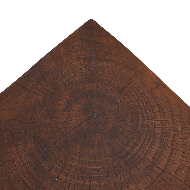 A Twisted Hourglass Structure And A Wood-Like Finish Geometric Mgo Side Table