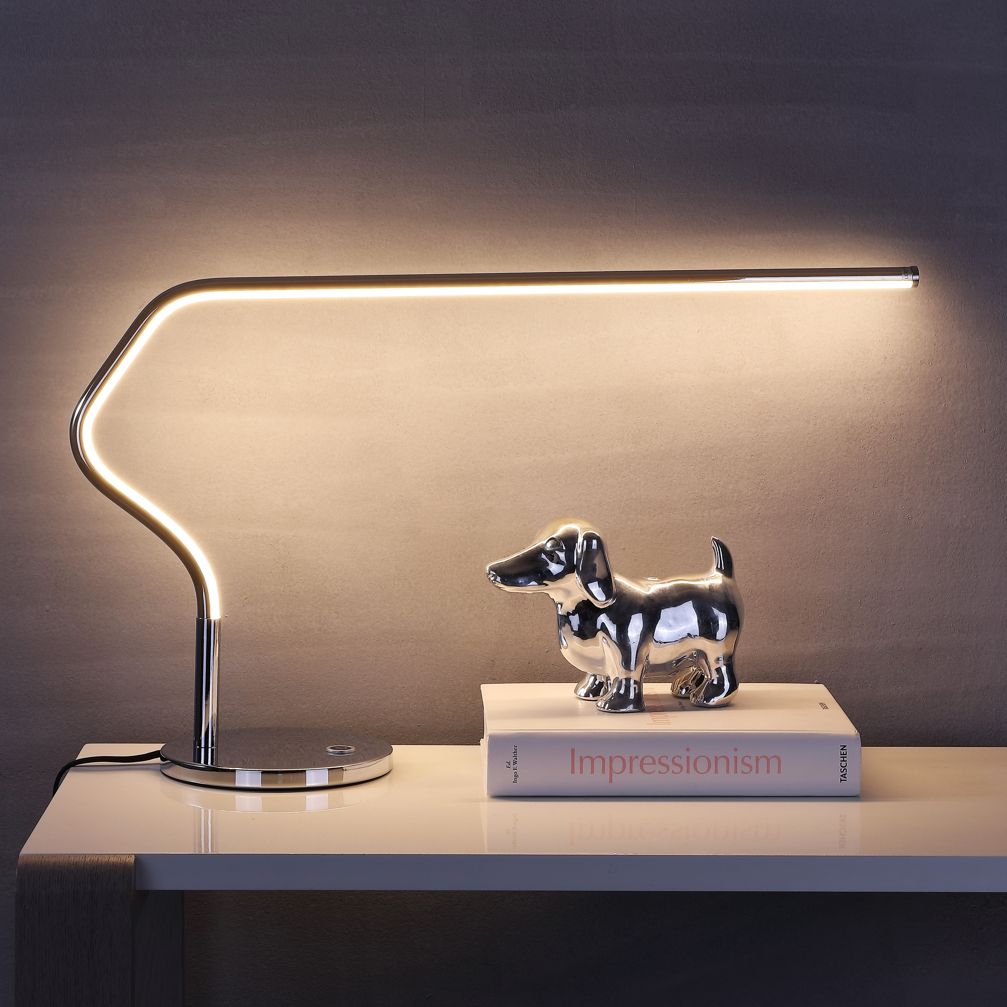 JONATHAN Y Natalie 15" LED Integrated Task Lamp, Chrome