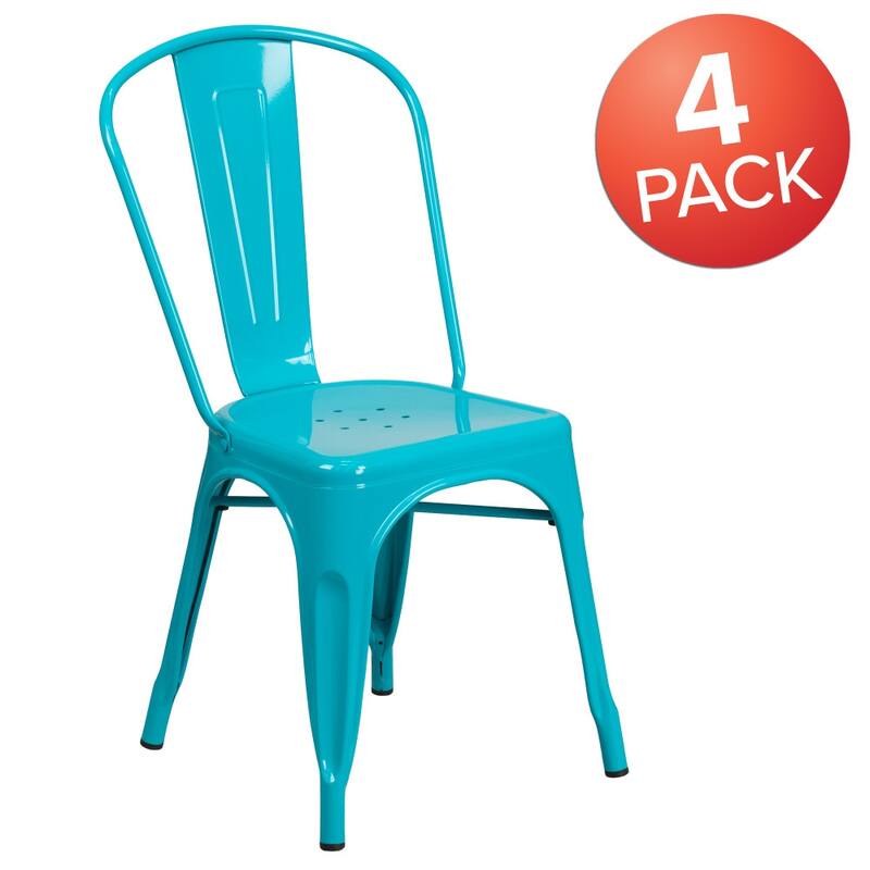 Metal Indoor/ Outdoor Stackable Bistro Chair (Set of 4)