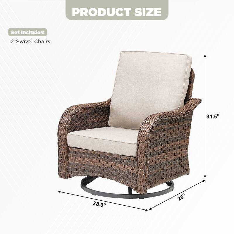 Pocassy Outdoor Patio Furniture Set PE Wicker Sofa Set