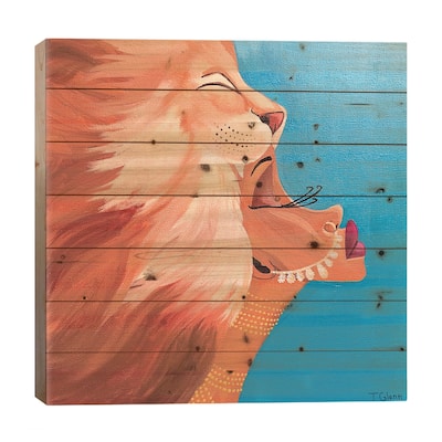 The Lioness Print On Wood by Tiffani Glenn - Multi-Color