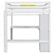 preview thumbnail 9 of 20, Full Loft Kids Bed with L-shaped Desk, Wardrobe, Storage Shelves, Integrated Ladder, Guardrails & secured wood slats, White