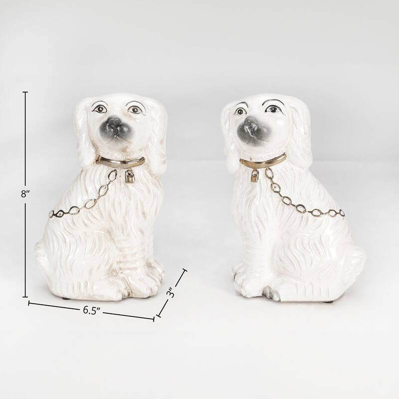 Gerald 2-Piece Ceramic Decorative Staffordshire Dog Figurine