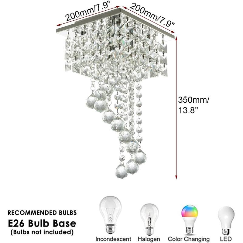 7.9'' Finktonglan Mini Crystal Chandelier for Hallway Bedroom (E26)