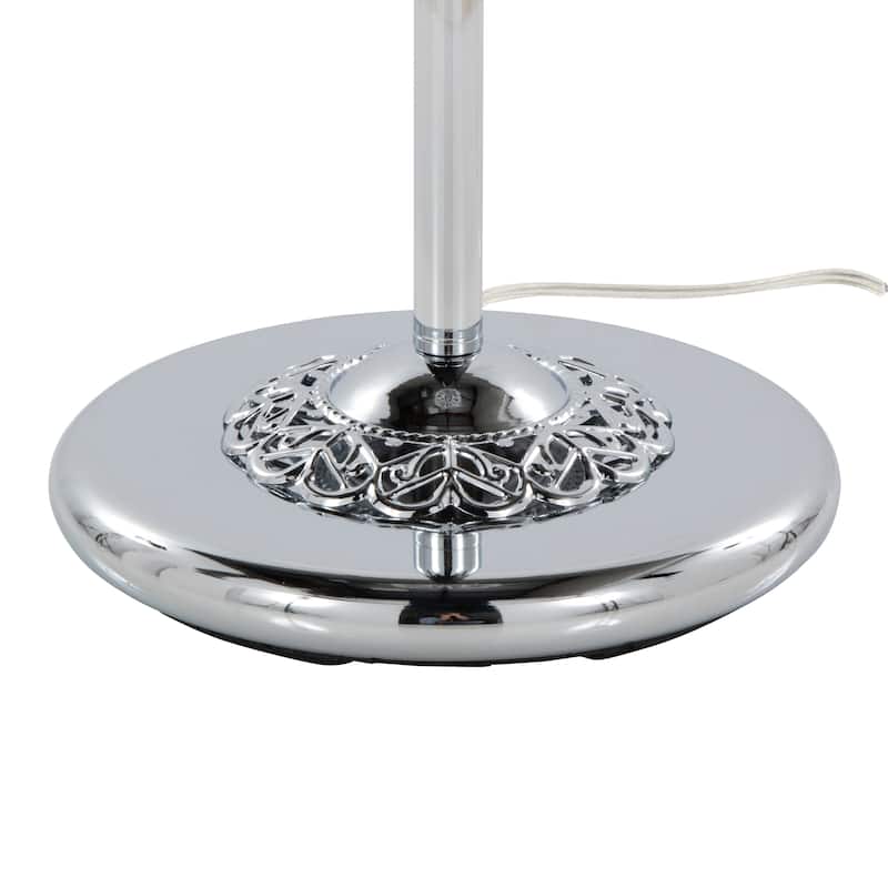 Silver Orchid Danya 60" Ornate Metal Floor Lamp with Clear Crystals & Medallion Detail Base