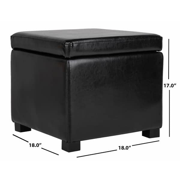 SAFAVIEH Jonathan Storage Fliptop Black Ottoman Bed Bath & Beyond