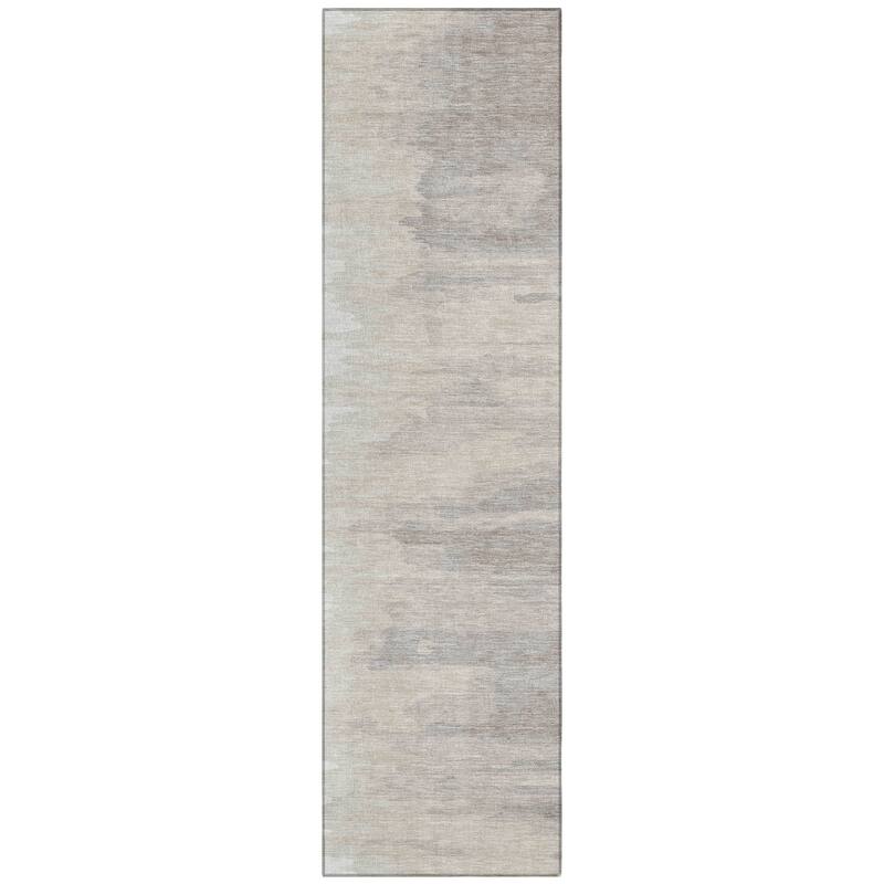 Machine Washable Indoor/ Outdoor Brushstrokes Ombre Chantille Rug
