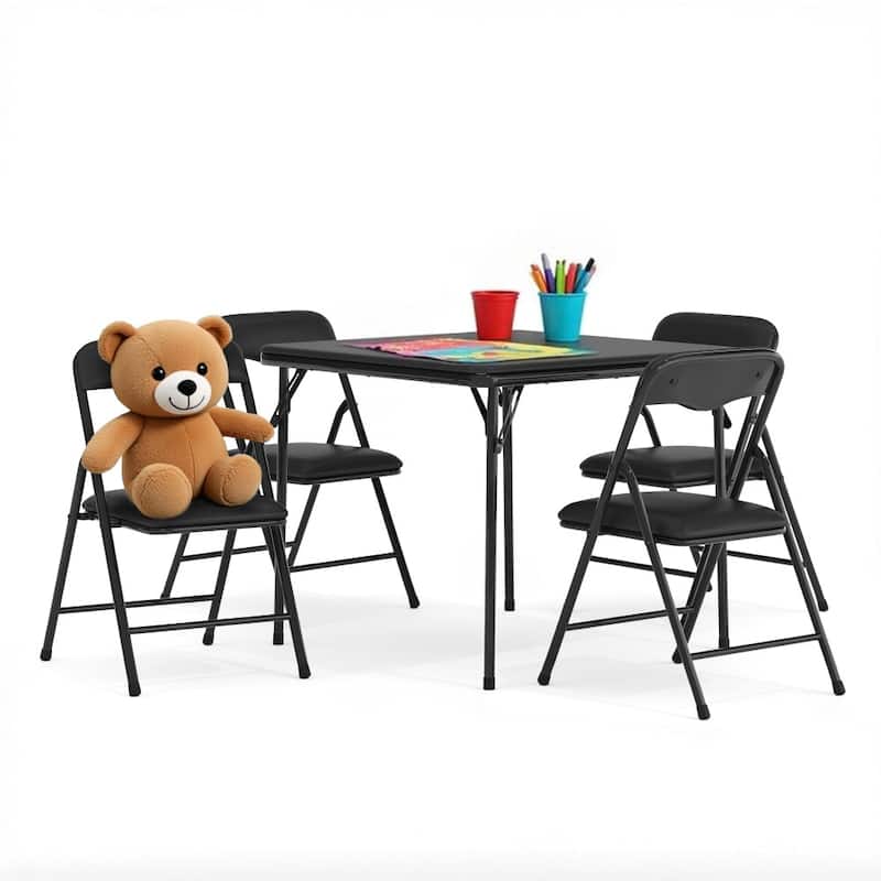 Kids 5-Piece Classroom Folding Table and Chairs Set