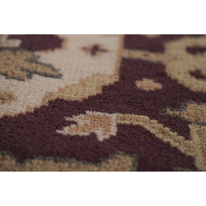 All-Over Oushak Indian Area Rug Handmade Wool Carpet - 4'2"x 6'5"