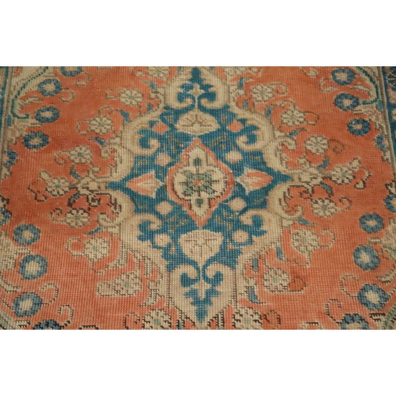 Hand Knotted Oriental 100% Wool Carpet Traditional Medallion Oranges & Rust Tabriz Area Rug - 4' 3'' X 2' 8''