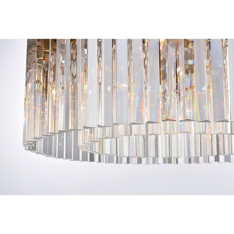 Indigo Home round crystal chandelier in satin gold