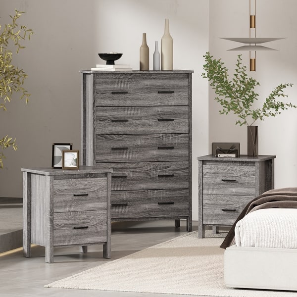 Olimont Faux Wood 3 Piece Dresser and Nightstand Set by Christopher