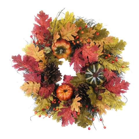 Pumpkin Pinecone Wreath 24"