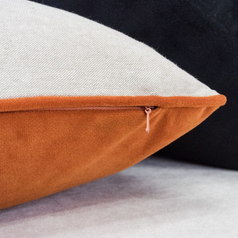 Happy Halloween Bat Broom Witch Linen Polyester Linen 20"x20" Orange Throw Pillow with Insert