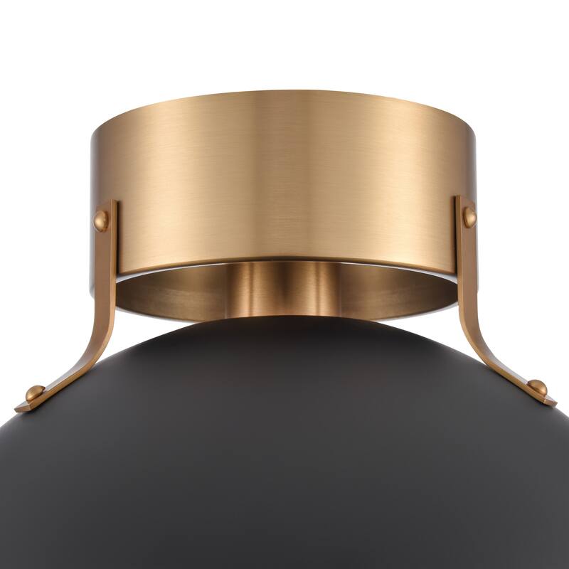 Elk Home Zayne Brushed Gold With Metal Shade 1 Light Semi Flush