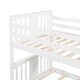 preview thumbnail 13 of 11, Low Bunk Design Twin Over Twin Bunk Bed with Ladder, White