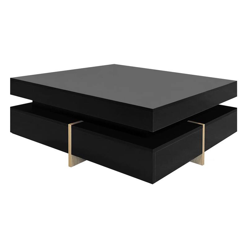 Modern High Gloss Coffee Table with 4 Drawers