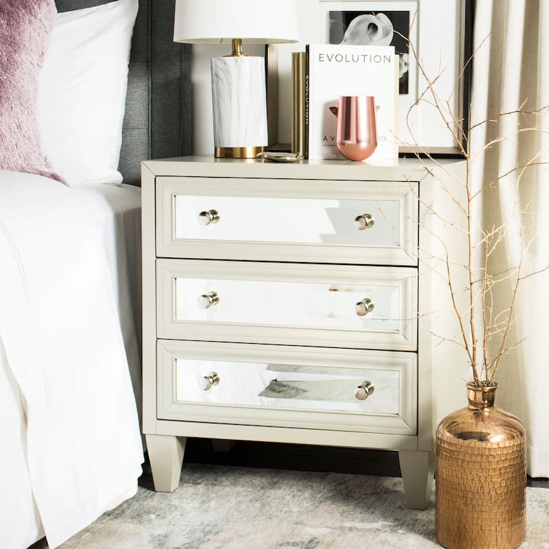 SAFAVIEH Dellia 3-Drawer Black Storage Chest - Taupe