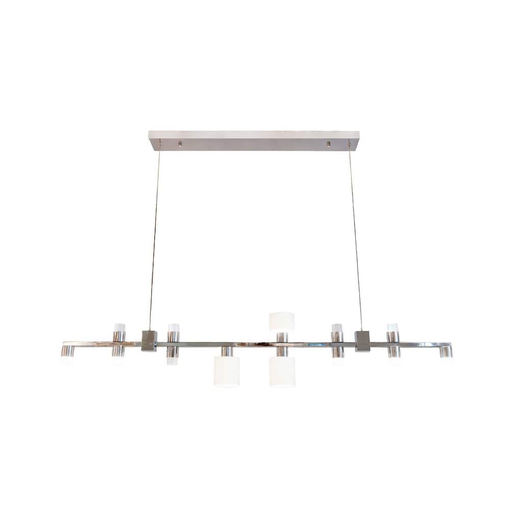 13-Light Chrome LED Chandelier With Glass Shades