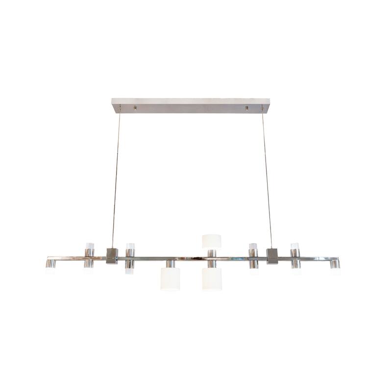 13-Light Chrome LED Chandelier With Glass Shades