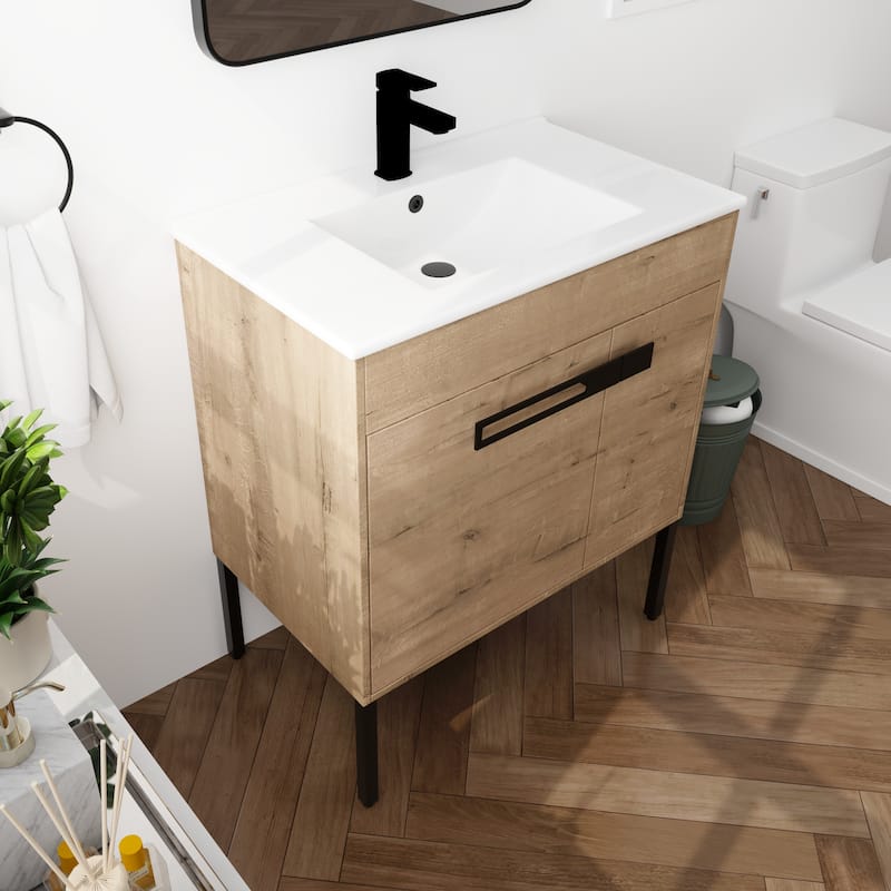 Beingnext 24"/30"/36" Bathroom Vanity with Sink, Freestanding/Floating Bathroom Vanity with Soft Close Door and Adjustable Shelf