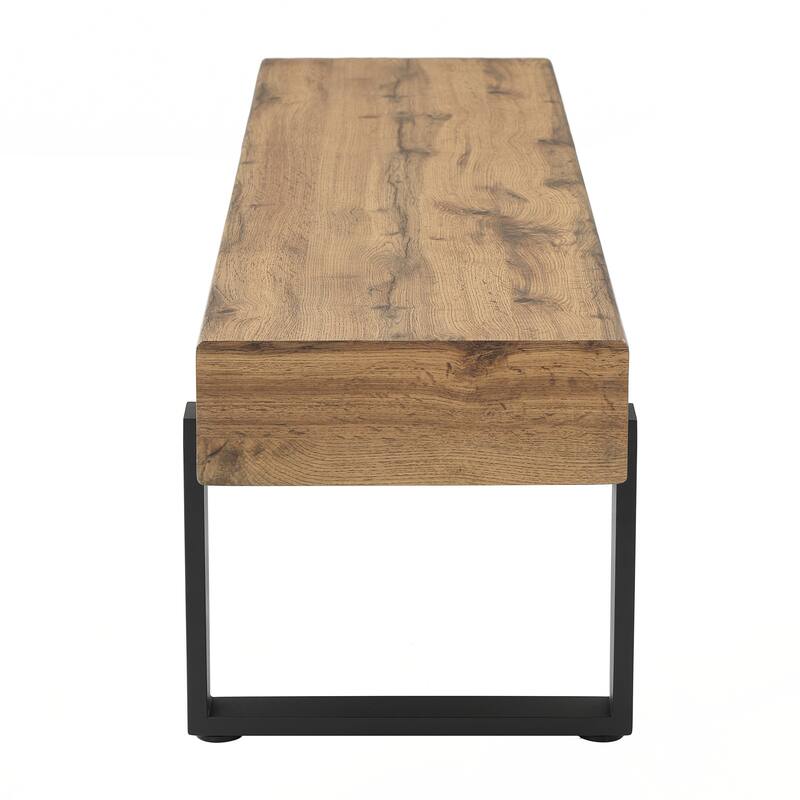 Wood Bench for Bedroom End of Bed, Farmhouse Indoor Kitchen Table Benches - Natural