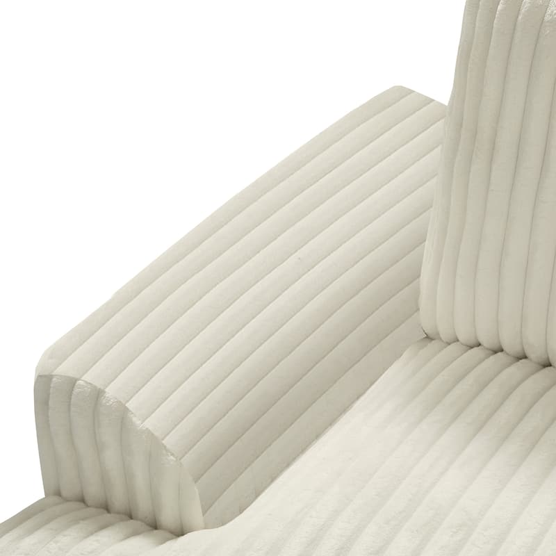 129" Oversized Sectional Sofa, U-shaped Sofa Couch Modern Corduroy Upholstered Deep Seat Sofa with Chaise Lounge