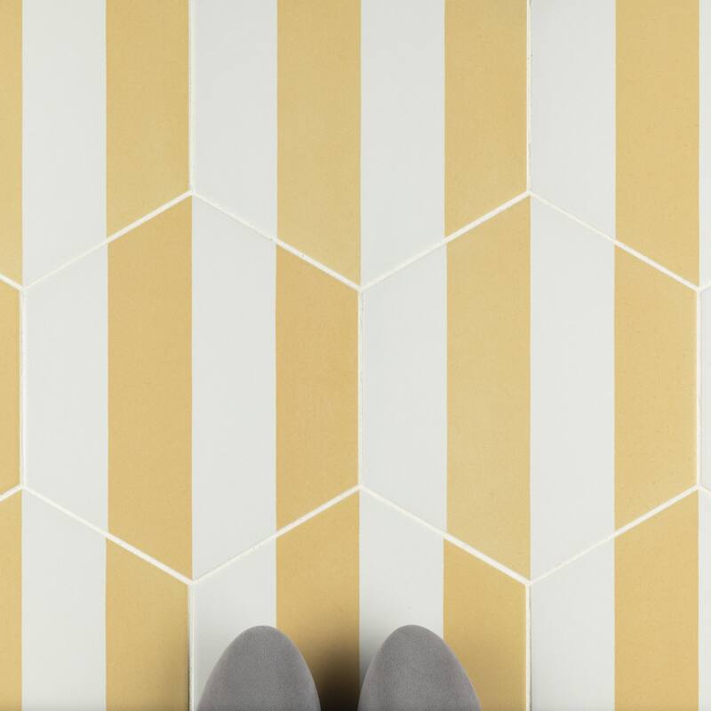 Merola Tile Porto Capri Hex Dandelion 8-5/8" x 9-7/8" Porcelain Floor and Wall Tile