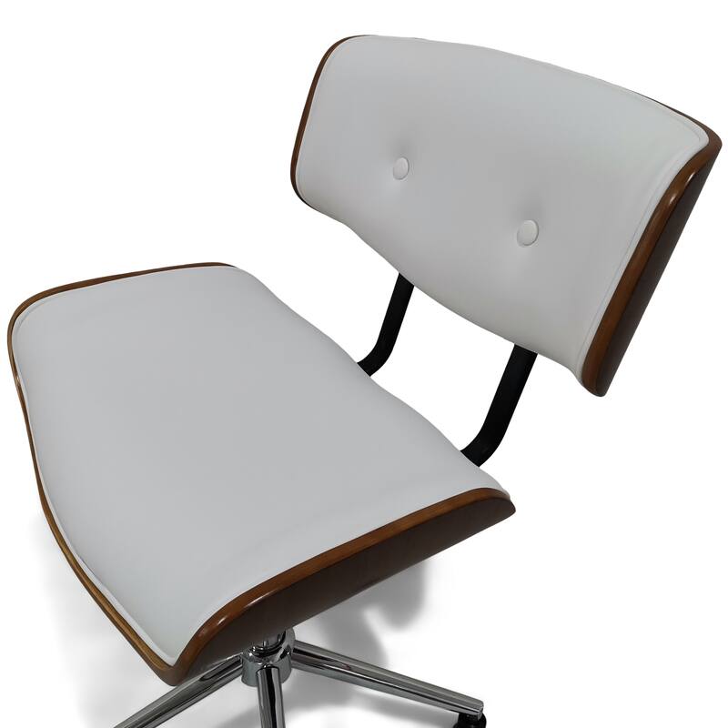 WYNDENHALL Perry Swivel Adjustable Executive Computer Bentwood Office Chair - 22 W x 25 D x 34.1 H