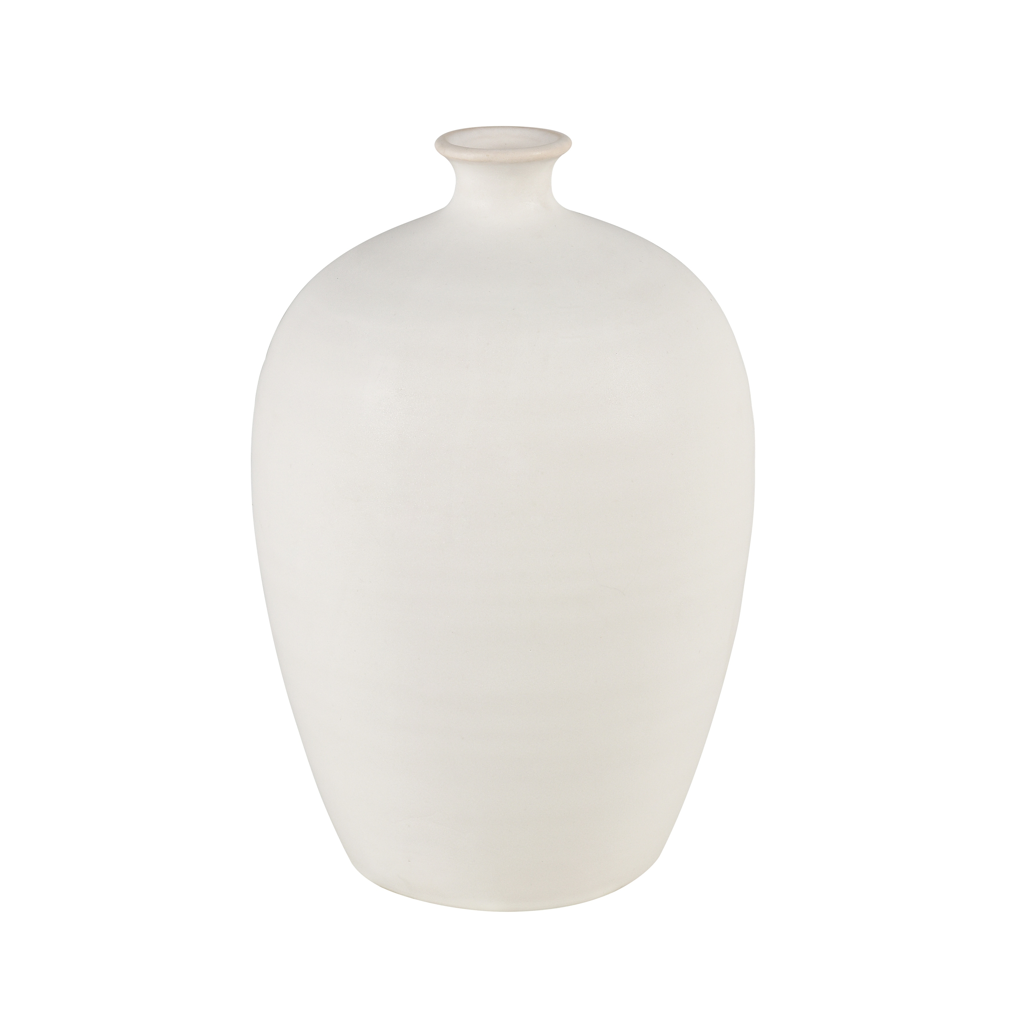 Elk Home Faye White Finish Earthenware 8 Inch Wide Vase