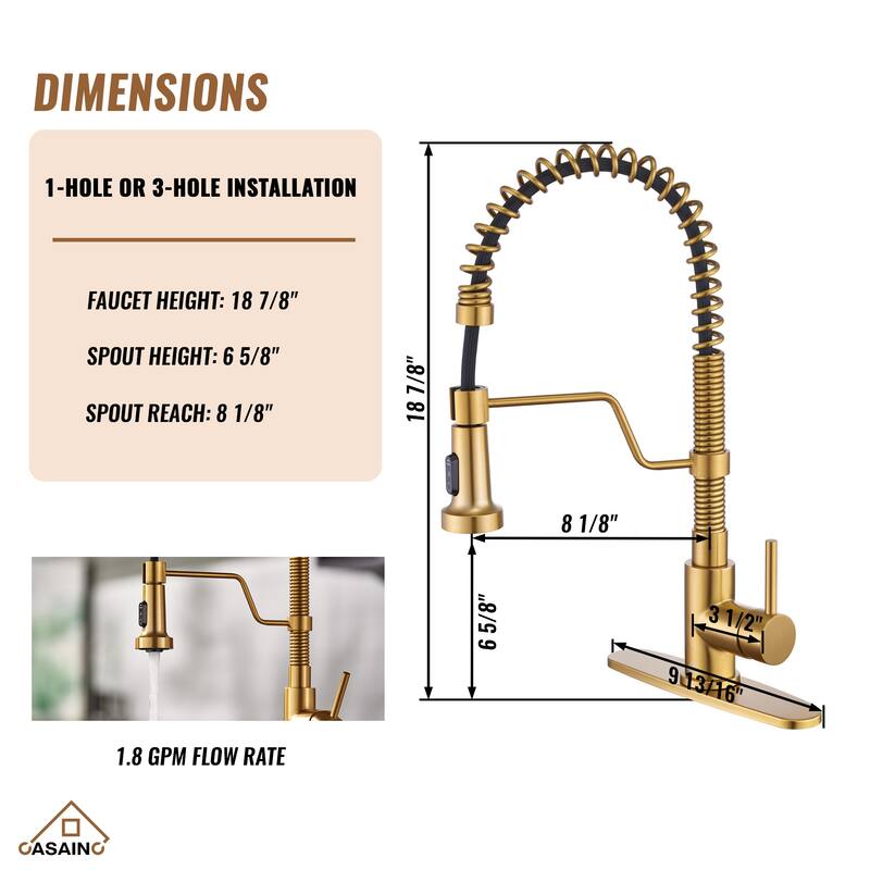 Single Handle Pull-Down Sprayer Kitchen Faucet