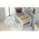 preview thumbnail 17 of 51, Floor Bunk Bed with Convertible Slide and Ladder, Wood Bunk Bedframe with Full-Length Guardrail Space-saving Low Bunk Bed