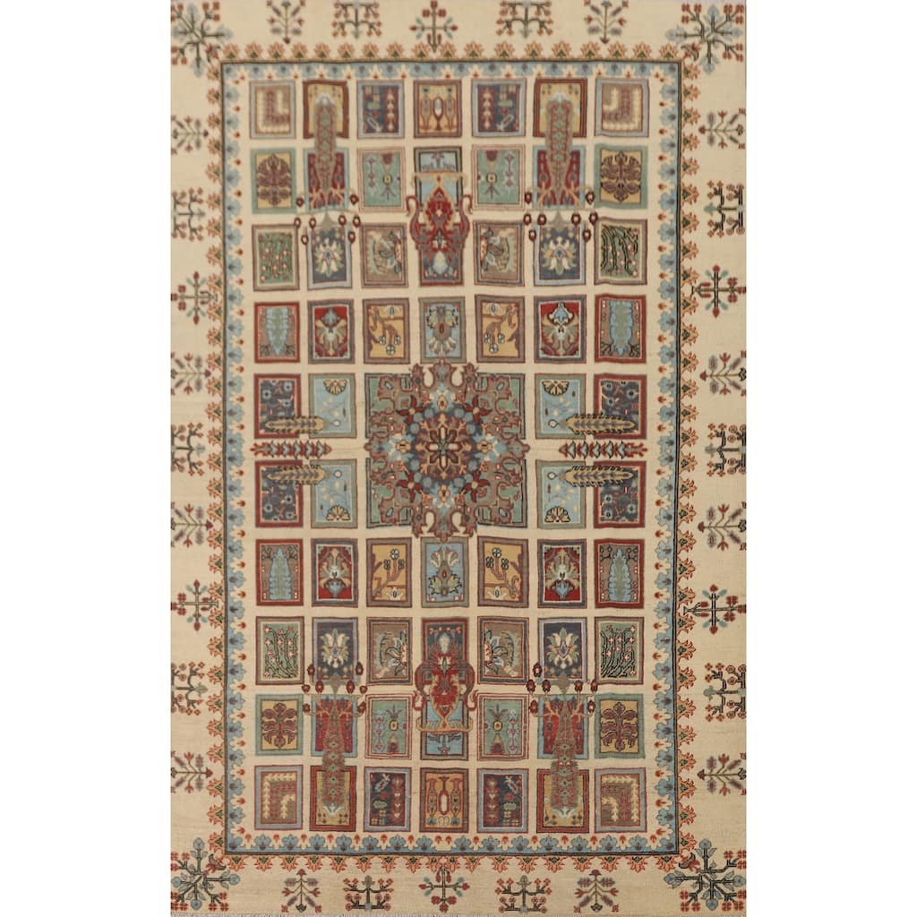 Garden Design Kazak Oriental Area Rug Handmade Wool Carpet - 6'7" x 10'1"