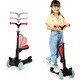 preview thumbnail 1 of 4, Kids Scooter Foldable Seat LED Wheel Lights Illuminate When Rolling Children and Toddler 3 Wheel Kick Scooter - Black Black