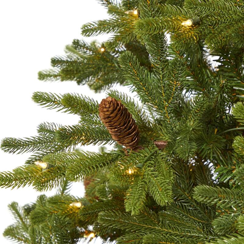 Pre-Lit Yukon Mountain Fir Artificial Christmas Tree - 7.5' - Clear LED Lights - 7.5 Foot