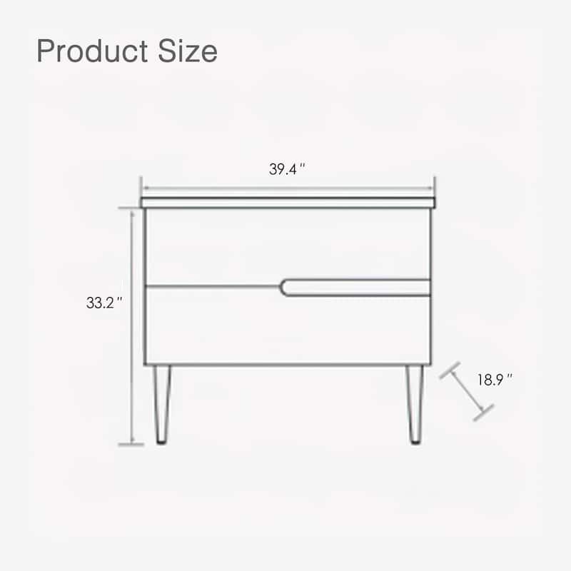 Modern Bathroom Vanity Ceramics Single Sink Freestanding With 2 Drawers