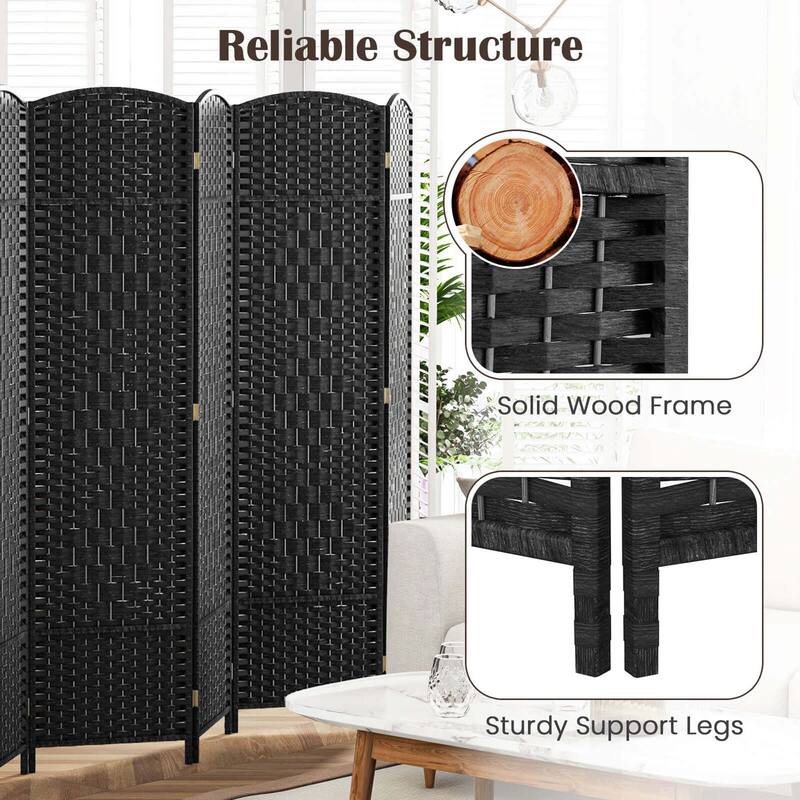 Costway 8-Panel Room Divider 6 FT Tall Folding Privacy Screen with - See Details