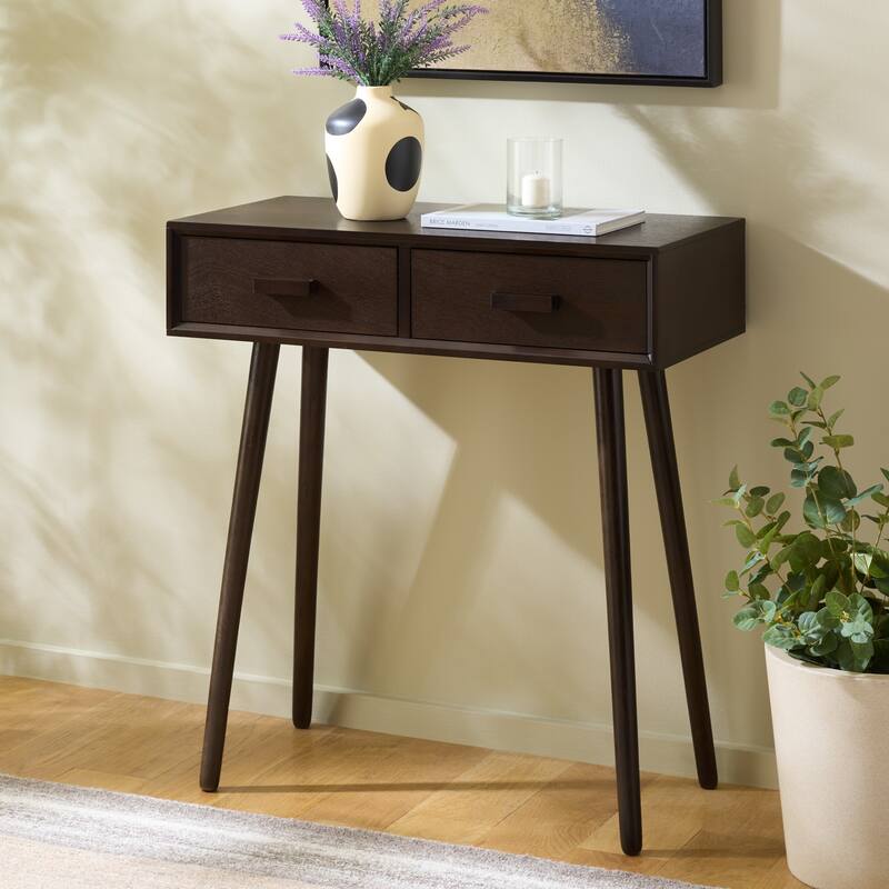 SAFAVIEH Pearla Antique White 2-Drawer Console Table - 28.3" x 13.8" x 30.8" - 28"W x 14"D x 31"H