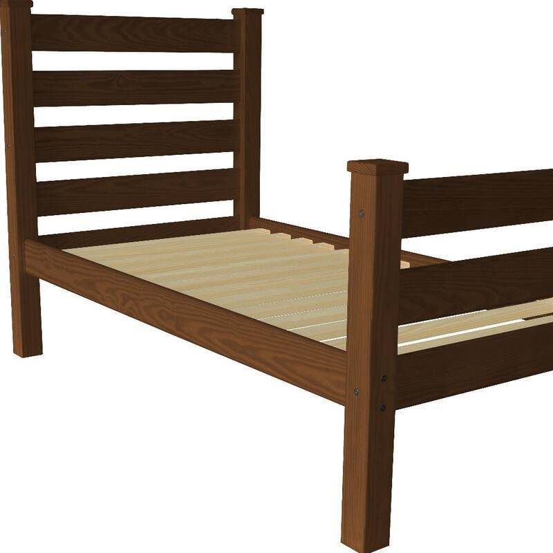 HomeRoots Brown Solid Wood Twin Bed Frame