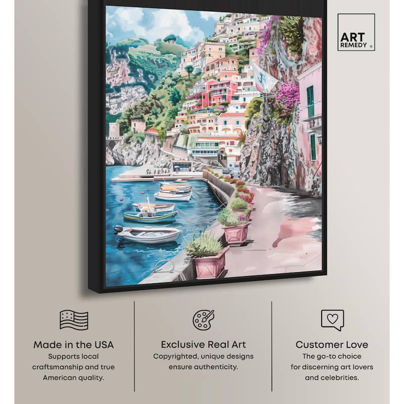 Lush Coastal Villa Entrance Canvas by Art Remedy