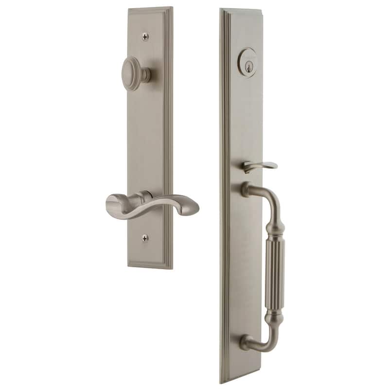 Grandeur Carre Solid Brass Rose Right Handed Keyed Entry Single - Satin Nickel