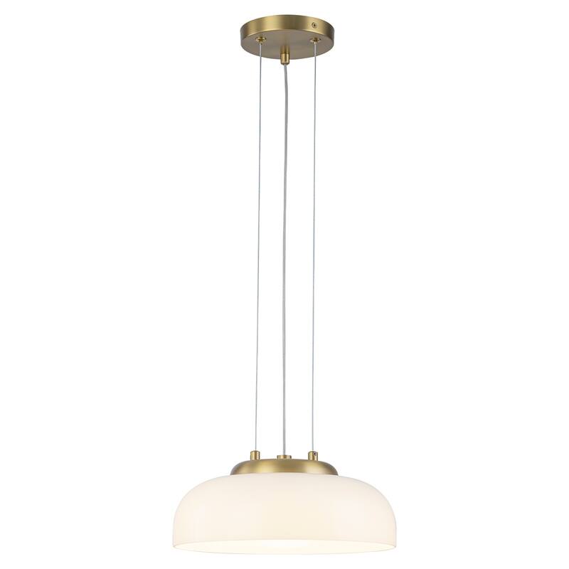 Single Light LED Pendant with Milky White Glass Shade Dimmable Modern