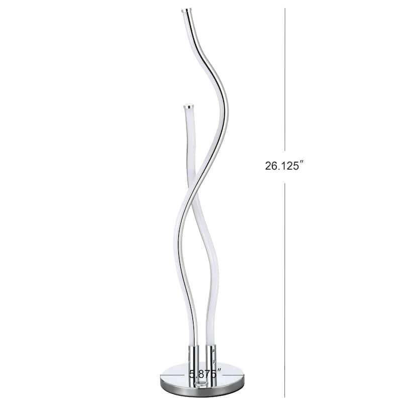 Keira 26.25" LED Integrated Table Lamp, Chrome by JONATHAN Y