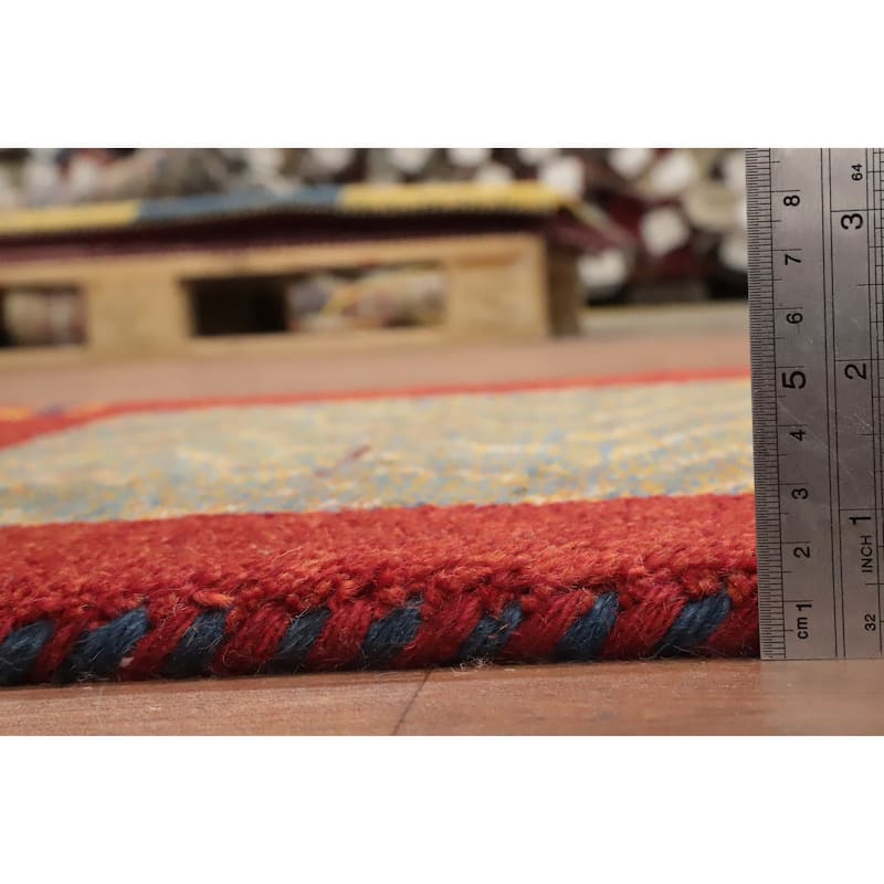 Hand Knotted Oriental 100% Wool Carpet Tribal Animal Pictorial Multi-Colored Gabbeh Area Rug - 4' 0'' X 2' 5''