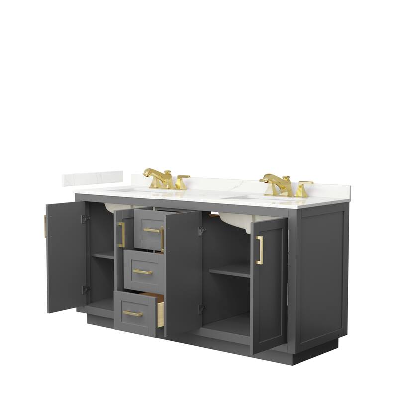 Miranda 66-inch Double Vanity, Quartz Top